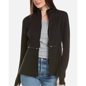 Cabi Black Women's Relax Convertible Stretch Ponte Long Jacket NWOT 5655